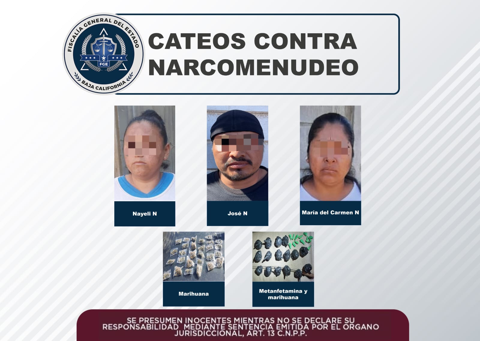 Detienen A Tres En Cateos Y Aseguran Droga – En Linea BC